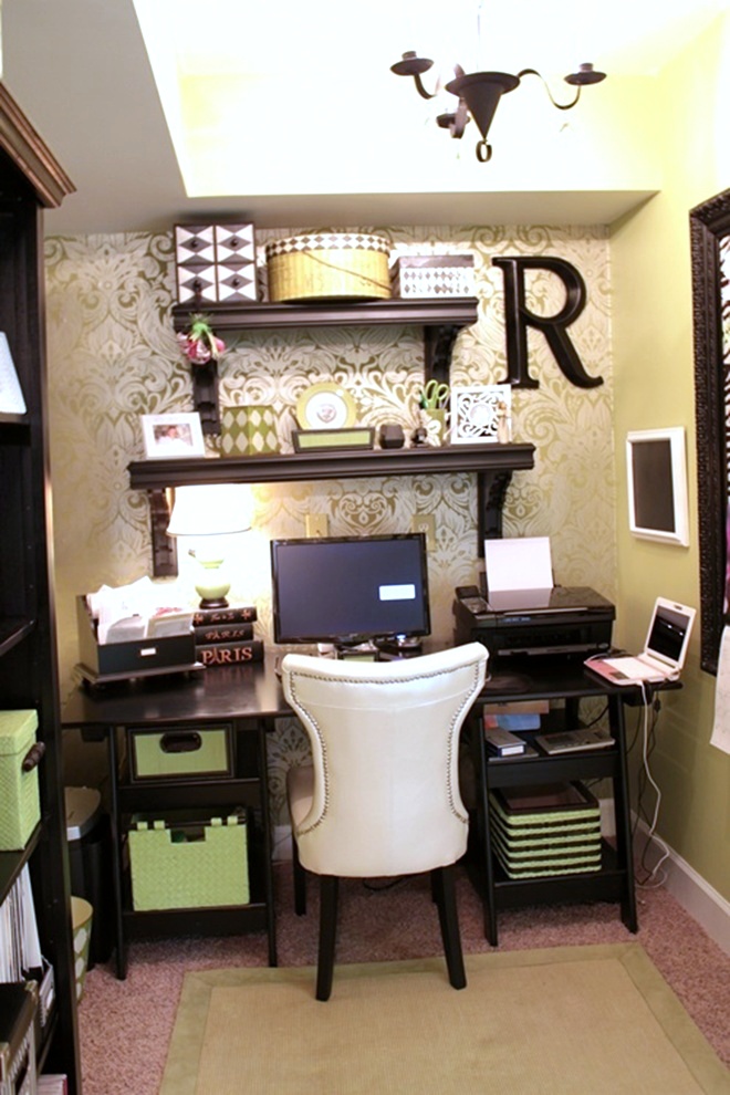 Wallpapered Office Nook - Southern Hospitality