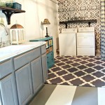 Striped laundry room