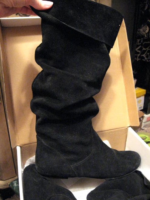 suede slouch boots flat cheap online