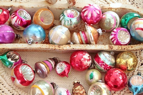 Vintage shop glass ornaments