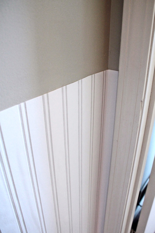 beadboard wallpaper with chairrail
