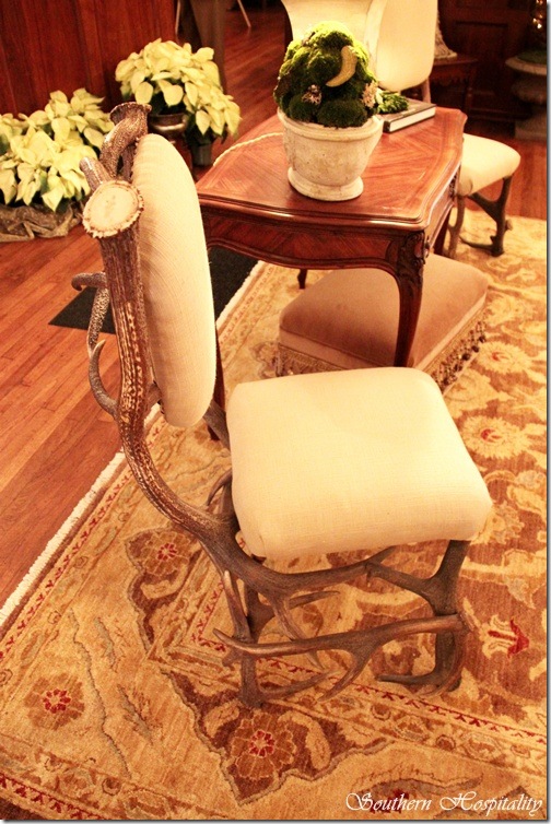 Billiard room antler chair