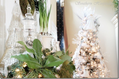 mantel and white tree