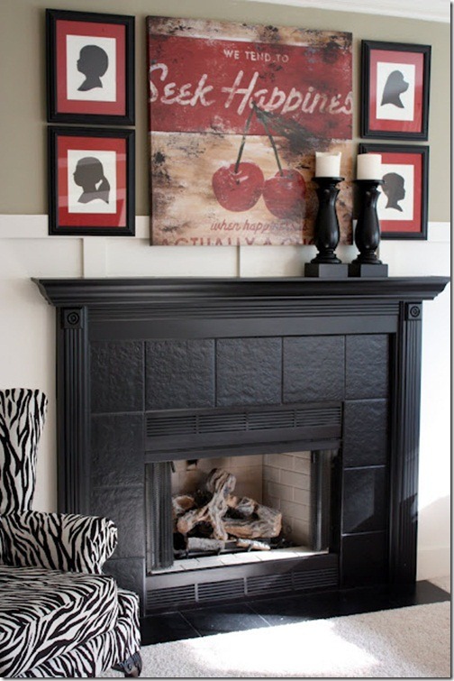 black fireplace