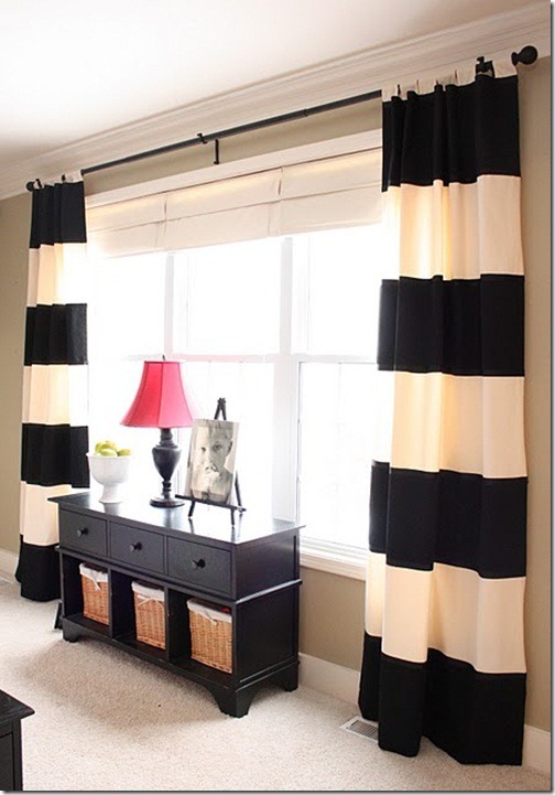 striped drapes