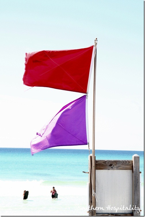 red flags on beach