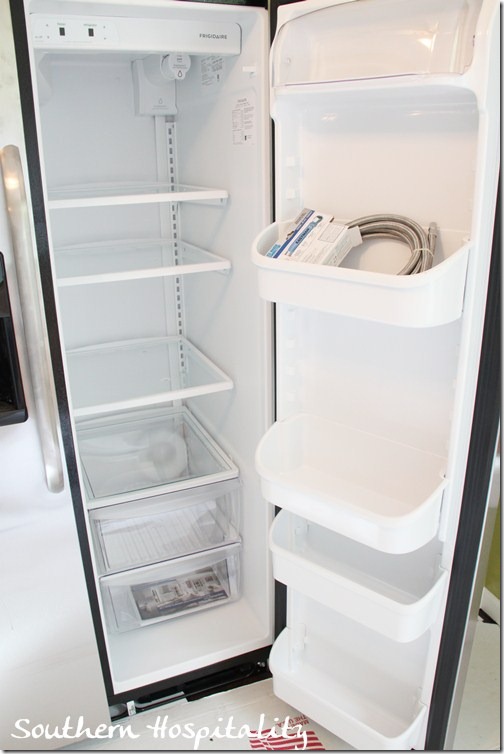 Inside Frigidaire refrigerator from Lowes