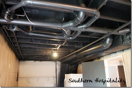 Black laundry room ceiling AFTER