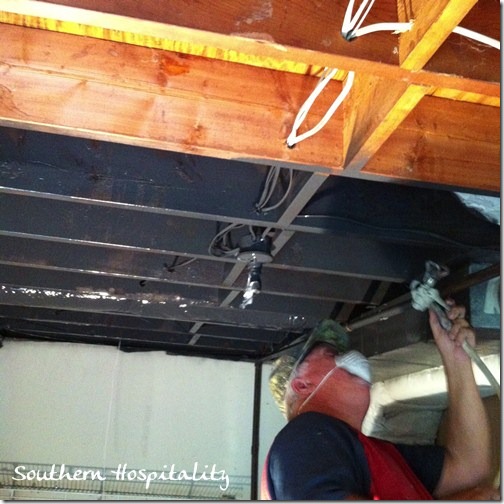 basement ceiling painted black