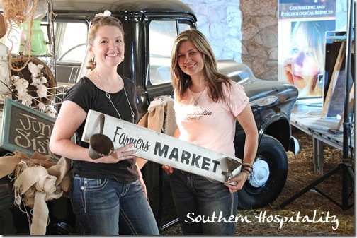 Donna with Farmers market sign