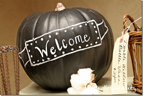 Welcome chalkboard pumpkin