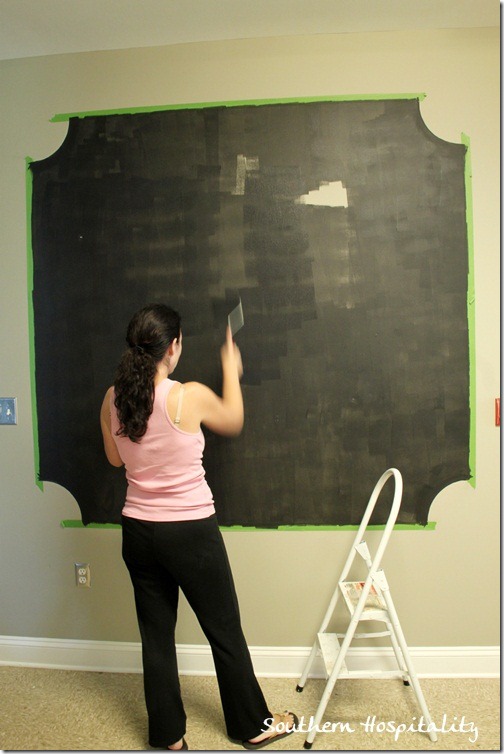 Jennifer painting chalkboard paint