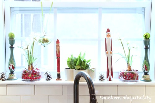 Green and Red Kitchen Accessories in a Festive Kitchen - Soul & Lane