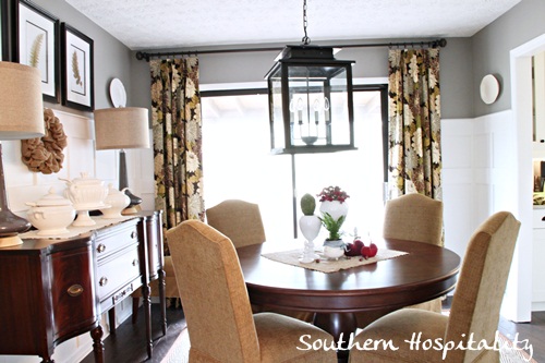 floral drapes dining room