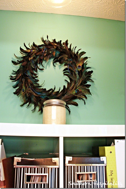 peacock wreath and candle