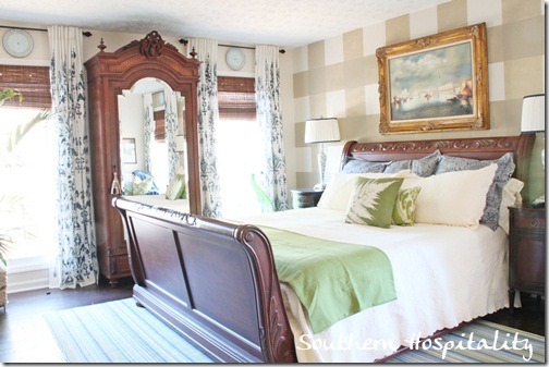 sleigh bed and armoire