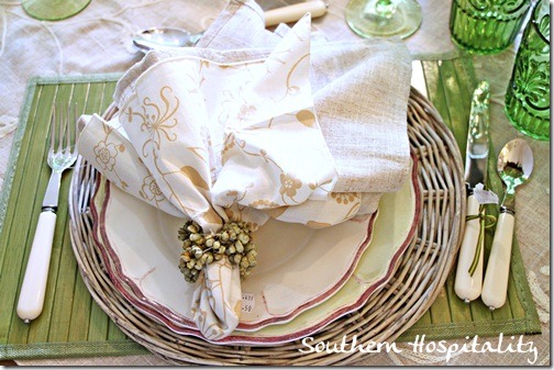 green place setting