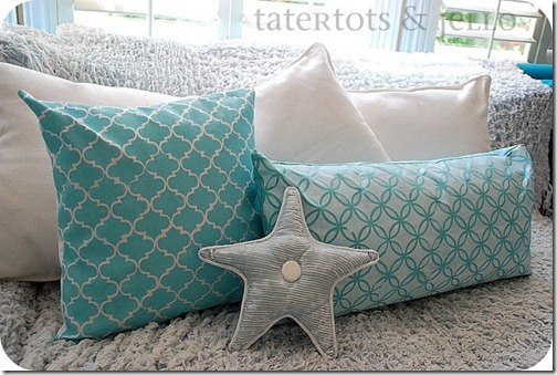 stenciled pillows three