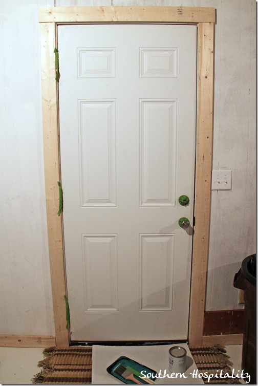 white door in laundry room