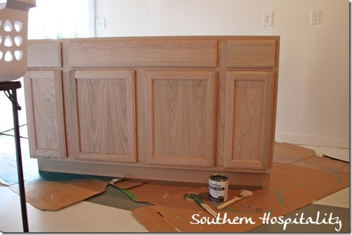 Laundry Room Sink Update Southern Hospitality   Lowes Unfinished Oak Cabinet Thumb 