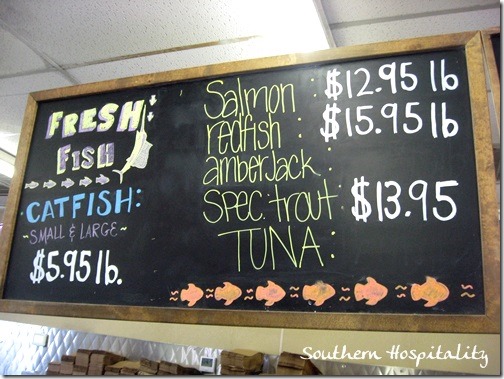 fresh seafood sign