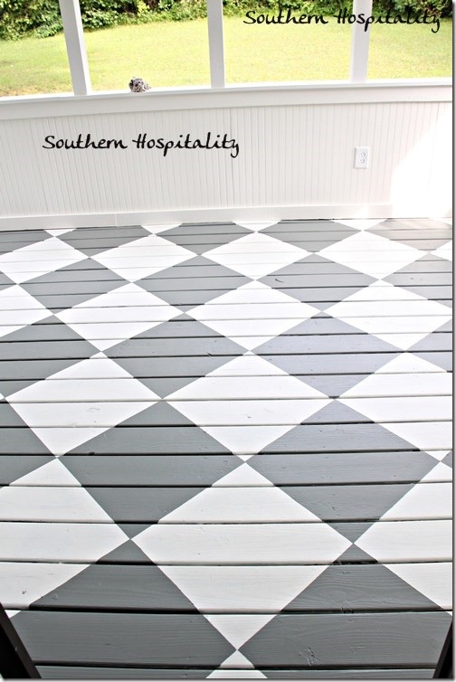 How to Paint Diamonds on the Floor - Southern Hospitality