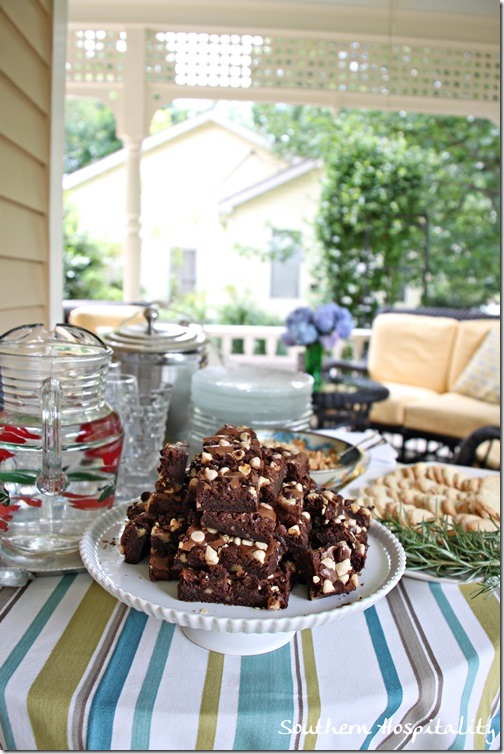 refreshments on the porch