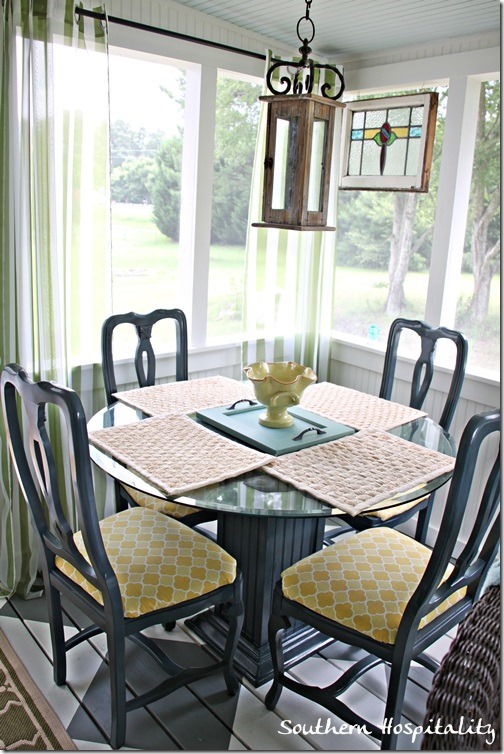 table and chairs porch