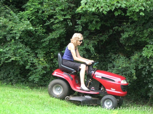 A Red Riding Lawn Mower Tale Southern Hospitality