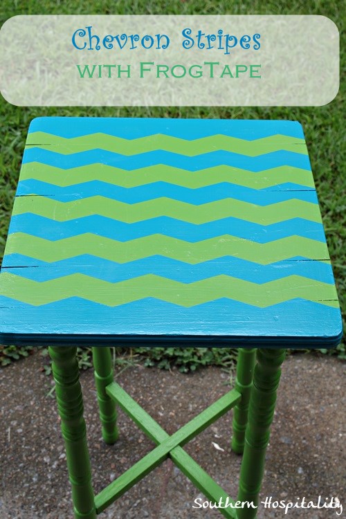 DIY Chevron Painter's Tape Cloth Napkins - Pepper Design Blog