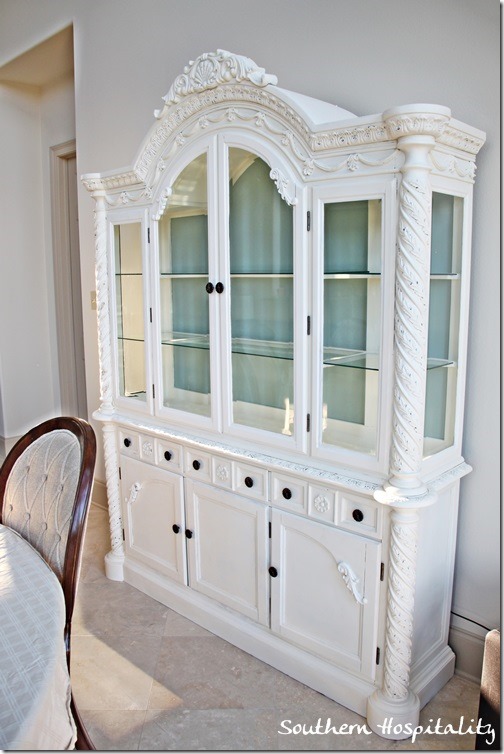 Annie Sloan old white china cabinet