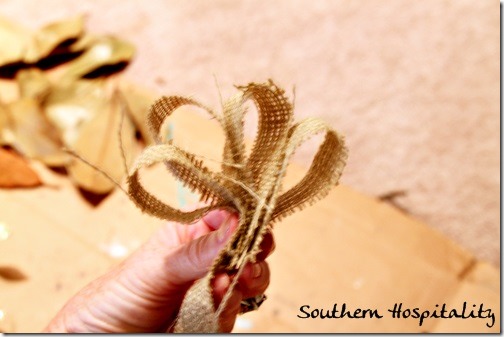 burlap bow on wreath