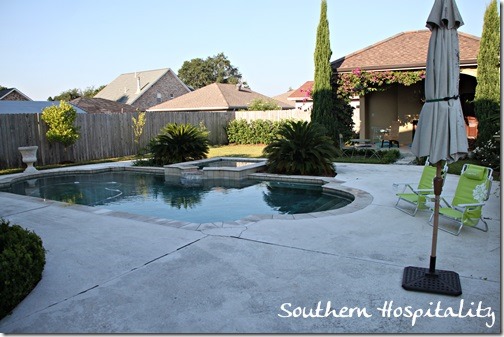 pool and backyard