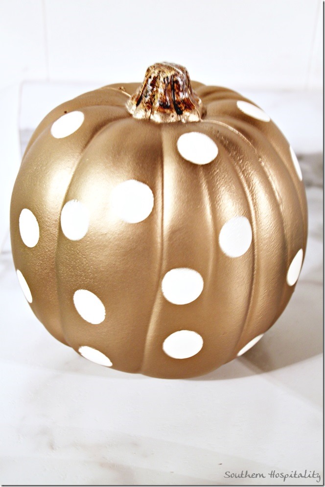 gold spraypaint pumpkin