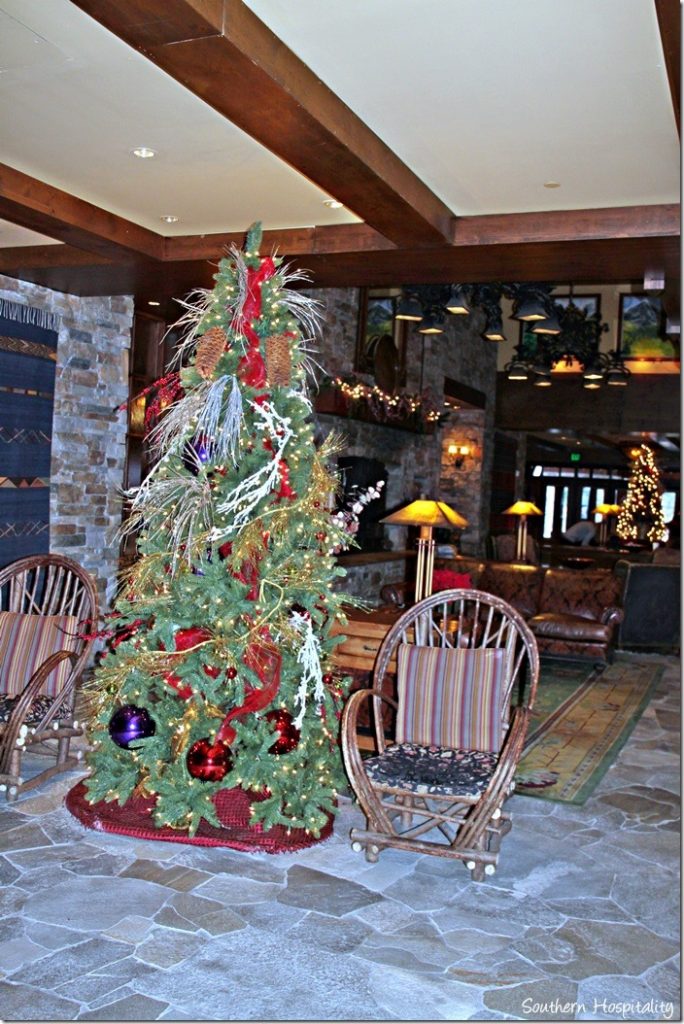 Christmas trees in  lobby