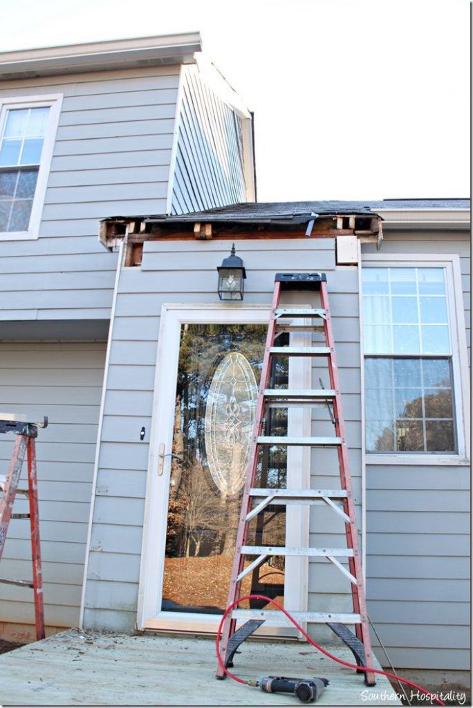 cutting into roof for porch portico