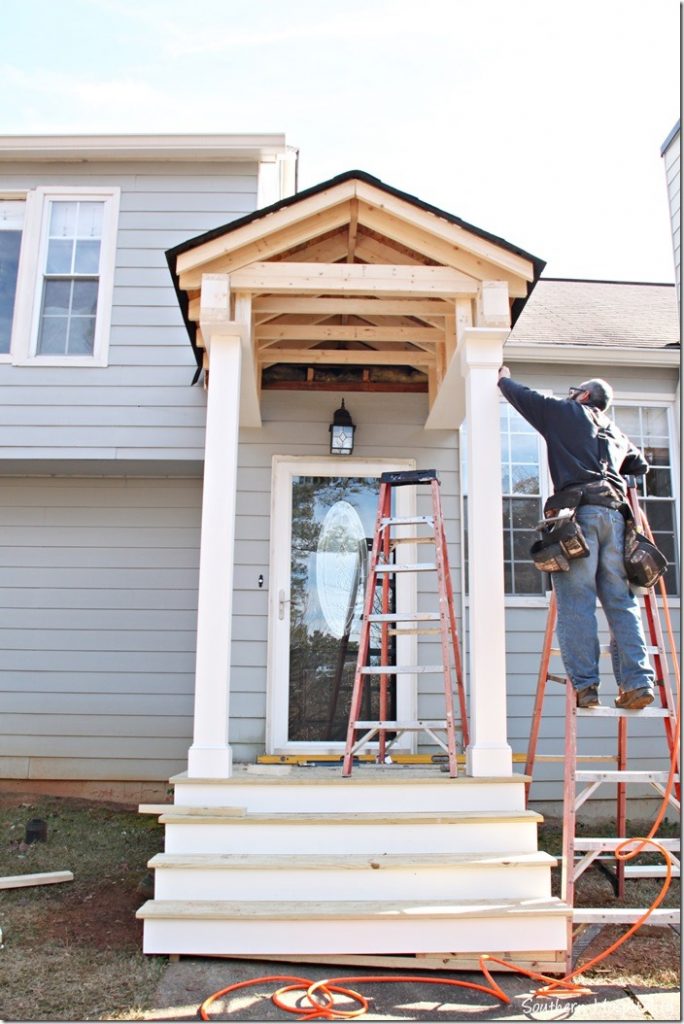 dave working 2 new porch build