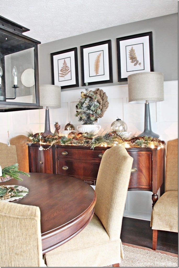 dining room Christmas sideboard