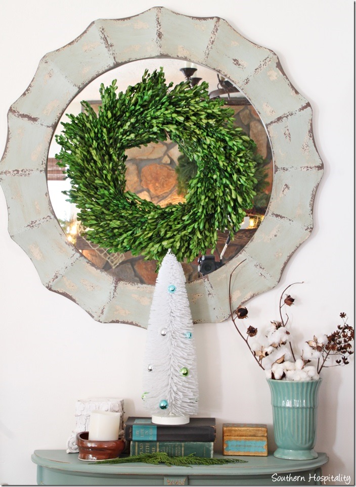 mirror with wreath