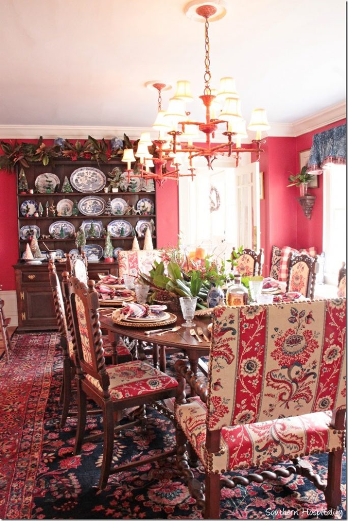 red dining room