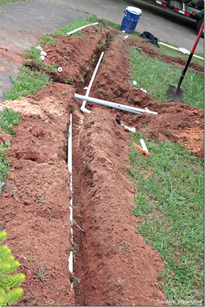 irrigation pipes in place