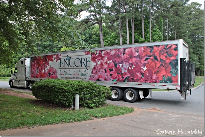 semi truck with plants