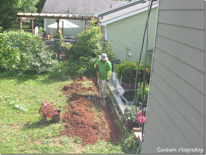 trench dug for french drain