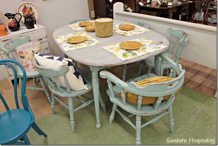 painted table and chairs