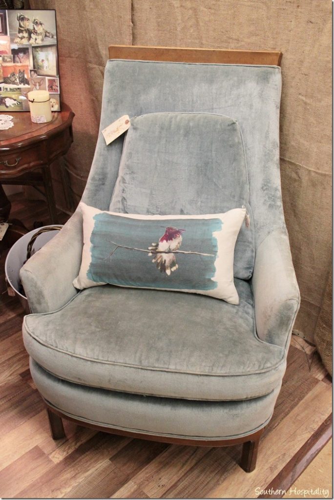 vintage blue chair