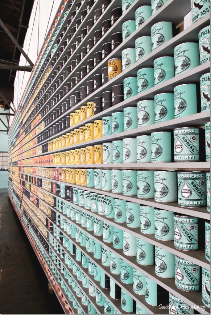 wall of cans