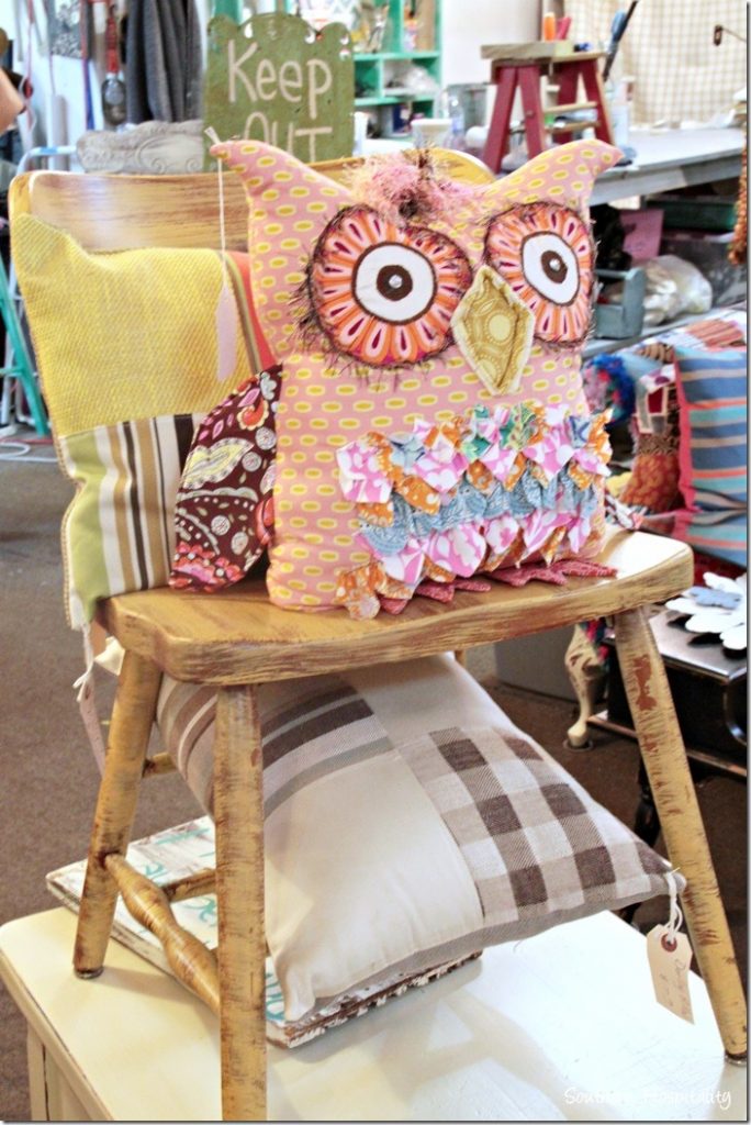 sew knot owl pillow