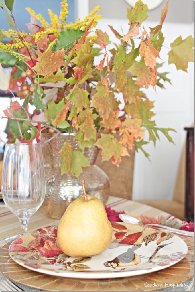 fall leaves in gold vase (2)