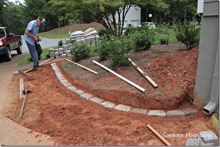 first row in retaining wall