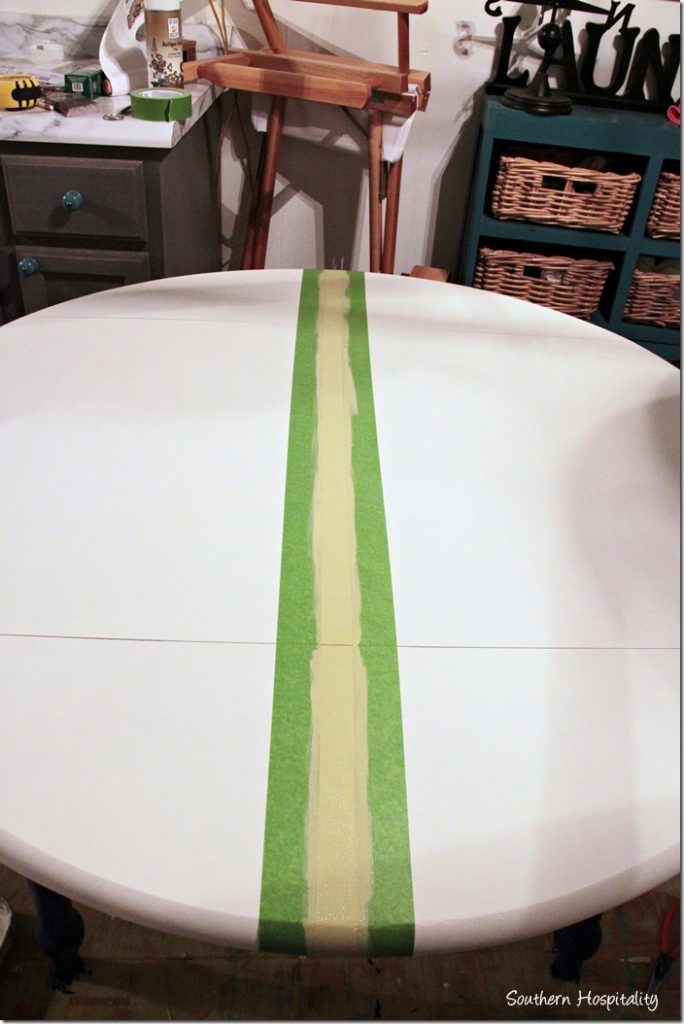 painting green stripe